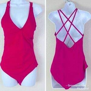 Tropical Escape Pink Jacquard Paisley One Piece Swimsuit